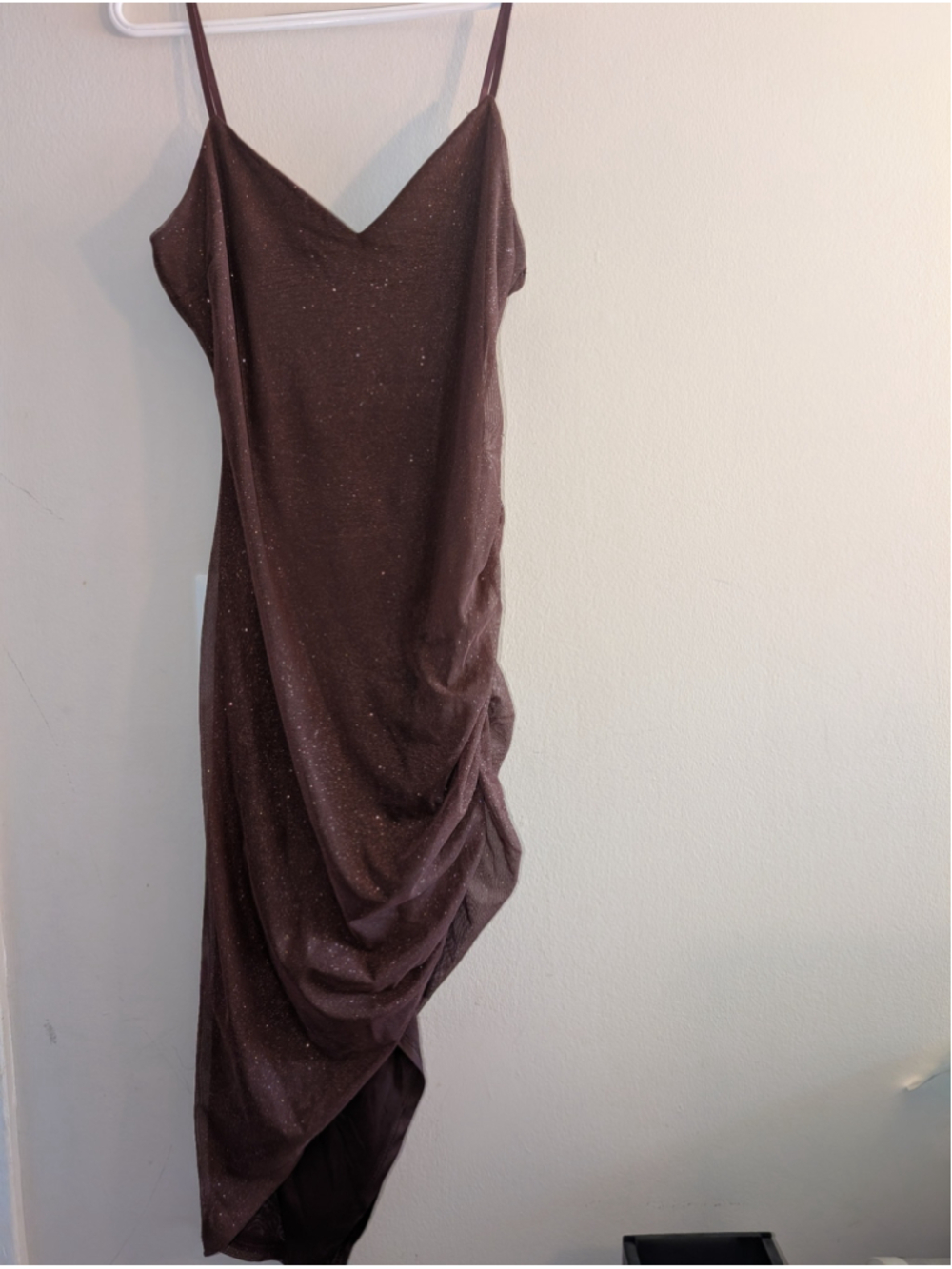 Windsor Brown Sparkle Asymmetrical Dress L, women's